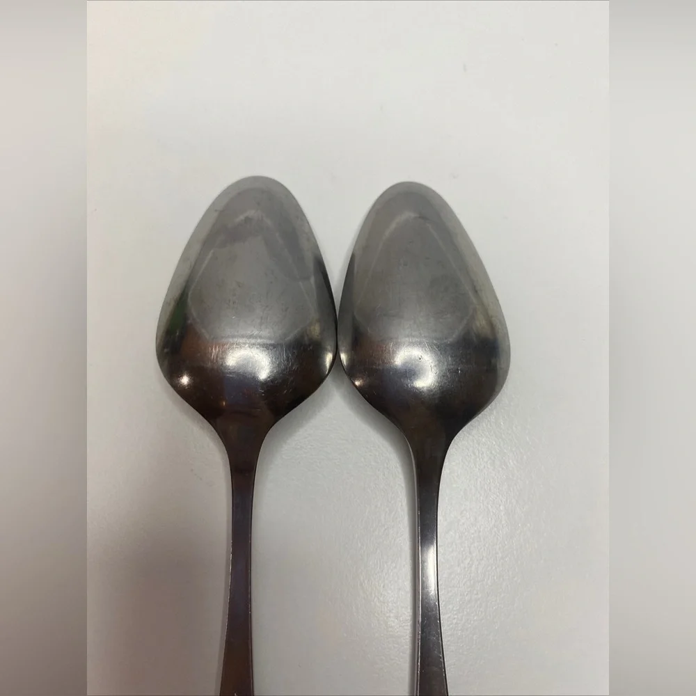 A Pair Vintage Towle SCC Supreme Japan Stainless Steel Soupspoons